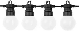 20 LED lempučių girlianda, 10m, 2700K, IP65, su saulės baterija, matinis stiklas