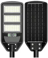 12W LED gatvės šviestuvas su saulės baterija, juodas, 6000K