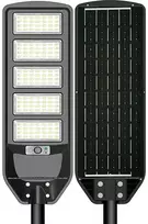 18W LED gatvės šviestuvas su saulės baterija, juodas, 6000K