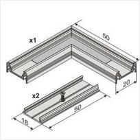LED juostos profilio SURFACE10 kampinis sujungimas L (anoduotas)