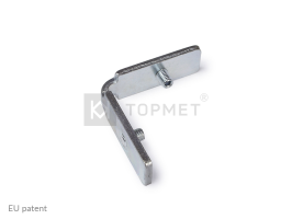 LED juostos profilio sujungimo elementas Q, 90°, išlenktas, cinkuotas.