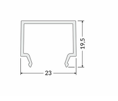 LED juostos profilio dangtelis E7 CLICK, baltas, 3m