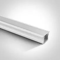 Įleidžiamas profilis su baltu difuzoriumi, 2m, 7904R/W. Komplektuojama su 2 poromis užbaigimų. Tinkama LED juostoms 12 mm.