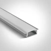 Įleidžiamas profilis su baltu difuzoriumi, 2m, 7906R/AL. Komplektuojama su 2 poromis užbaigimų. Tinkama LED juostoms 20 mm.