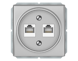 Kompiuterio lizdas VILMA STANDARD ST 150 be rėmelio, 2 vietų (2xRJ45 CAT5E UTP), metalo spalvos