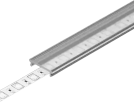 LED juostos profilio dangtelis F CLICK, skaidrus, 3m