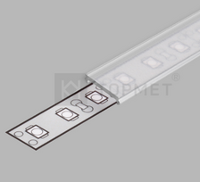 3m LED juostos profilio dangtelis C2 CLICK, skaidrus