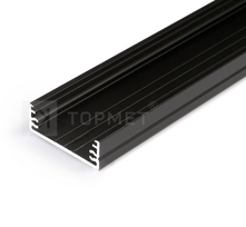3m LED juostos profilis WIDE24 G/W, juodai anoduotas