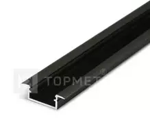 3m LED juostos profilis BEGTIN12 J/S, juodai anoduotas