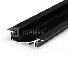 3m LED juostos profilis FLAT8 H/UX, juodai anoduotas