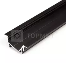 3m LED juostos profilis DIAGONAL14 F/TY, juodai anoduotas
