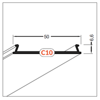 LED juostos profilio dangtelis C10, juodas, 3m