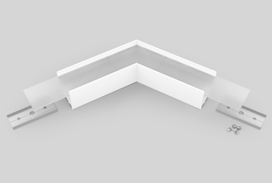LED juostos profilio VARIO30-02 120 laipsnių kampinis sujungimas, baltas