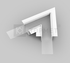 LED juostos profilio VARIO30-05 60 laipsnių kampinis sujungimas, baltas