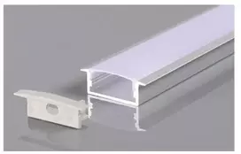 2m LED juostos įleidžiamas profilis OPTONICA, sidabro sp., 21.5x9.8mm, komplektuojamas su dangteliu ir užbaigimais