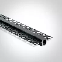 Įleidžiamas profilis, juodas, 2m, komplektuojamas su juodu difuzoriumi ir užbaigimais, 10mm LED juostai, 7901TR/B