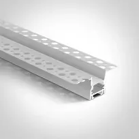 Įleidžiamas profilis, baltas, 2m, komplektuojamas su baltu difuzorium ir užbaigimais, 12mm LED juostai, 7903TR/W