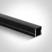 Paviršinis profilis, juodas, 2m, komplektuojamas su juodu difuzoriumi, laikikliais ir užbaigimais, 12mm LED juostai, 7904/B/B