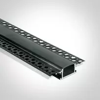 Įleidžiamas profilis, juodas, 2m, komplektuojamas su juodu difuzoriumi ir užbaigimais, 20mm LED juostai, 7904TR/B