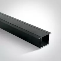 Įleidžiamas profilis, juodas, 2m, komplektuojamas su juodu difuzoriumi ir užbaigimais, 25mm LED juostai, 7910R/B/B