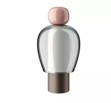 3W LED įkraunamas stalo šviestuvas EASY PEASY FLAMINGO, rožinės/pilkos/bronzos sp., 2700-3300K, dimeriuojamas