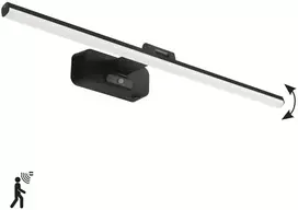 Sieninis šviestuvas 12W LED sieninis veidrodžio šviestuvas NORRIS, juodas, 3000K, su judesio davikliu, 4279200