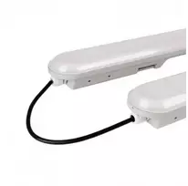 55W LED šviestuvas T8, 150cm, pilku korpusu, 6000K, IP65, su avariniu moduliu