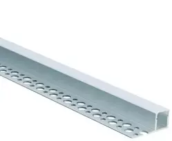 LED juostos užglaistomas profilis OPTONICA, sidabro sp., 2m, su baltu dangteliu ir užbaigimais