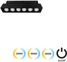 7W LED šviestuvas į magnetinius bėgelius MAGNETIC, juodas, 3000/4000/6000K, 4244401S