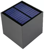 6,3W LED sieninis šviestuvas INGLESI, juodas, 3000K, IP65, su saulės baterija, 4309900