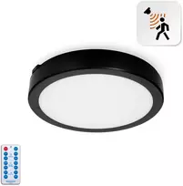 24W LED paviršinis šviestuvas NAIROS PREMIUM G2, juodas, 3000K/4000K/6500K, su judesio davikliu