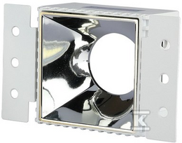 GU10 lemputės įmontuojamas rėmelis V-TAC, kvadratinis, baltas korpusas/chromo sp. reflektorius