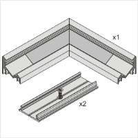LED profilio juostos CORNER10 kampinis sujungimas L, juodai anoduotas