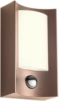 Sieninis šviestuvas 8W LED sieninis lauko šviestuvas WARP, rūdžių sp., 3000K, IP44, su judesio davikliu