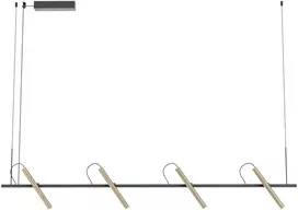 28,5W LED pakabinamas šviestuvas PRAXI, juodos/kavos sp., 2700K, dimeriuojamas, 01-4272