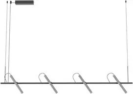 28,5W LED pakabinamas šviestuvas PRAXI, juodos/nikelio sp., 2700K, dimeriuojamas, 01-4276