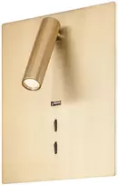 16W + 3W LED sieninis šviestuvas ZEN, bronzos sp., 3000K, šviesos kampas 120°, skaitymo šviestuvėlio - 20°, su USB, 01-2996