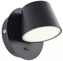 6W LED sieninis šviestuvas SHAKER, juodas, 3000K, 01-1739