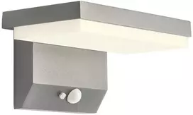 Sieninis šviestuvas 2W LED sieninis lauko šviestuvas TAIYO, tamsiai pilkas, 3000K, IP54, su judesio davikliu ir saulės baterija, 90535