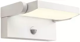 Sieninis šviestuvas 20W LED sieninis reguliuojamas lauko šviestuvas FLIP, baltas, 3000K, IP54, su judesio davikliu, 90586