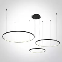 65W LED pakabinamas šviestuvas, juodas, 3000K, 40cm/60cm/80cm, dimeriuojamas, 63150B/B/W