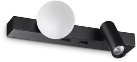 6W LED sieninis šviestuvas PING PONG, juodas, 3000K, 336664