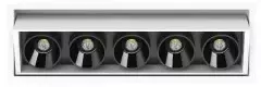 10,5W LED įleidžiamas šviestuvas Juodas FOSTER TILT 5, juodos ir baltos sp., 2700K