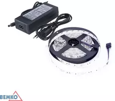 Rinkinys - 4,8W/m, 12V, IP20, 6500K LED juosta, 5m ritė, su 12V maitinimo šaltiniu