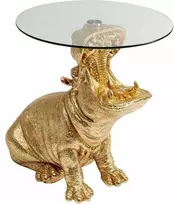 Žurnalinis staliukas HIPPO 48 CM, aukso sp., stiklinis stalviršis