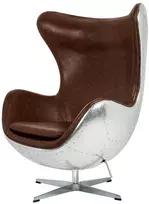 Fotelis EGG AVIATOR PU, rudas, pagaminta iš eko odos