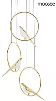24W LED pakabinamas šviestuvas BIRD DISC, aukso sp., 3000K