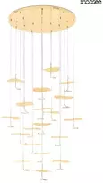 47W LED pakabinamas šviestuvas LEAFS DISC, aukso sp., 3000K