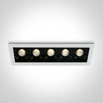5x2W LED įleidžiamas šviestuvas, baltas, 3000K, 50502B/W/W