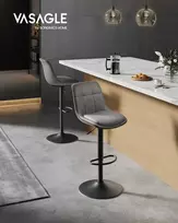 Baro kėdžių komplektas iš 2 su kojų atrama Dove pilka